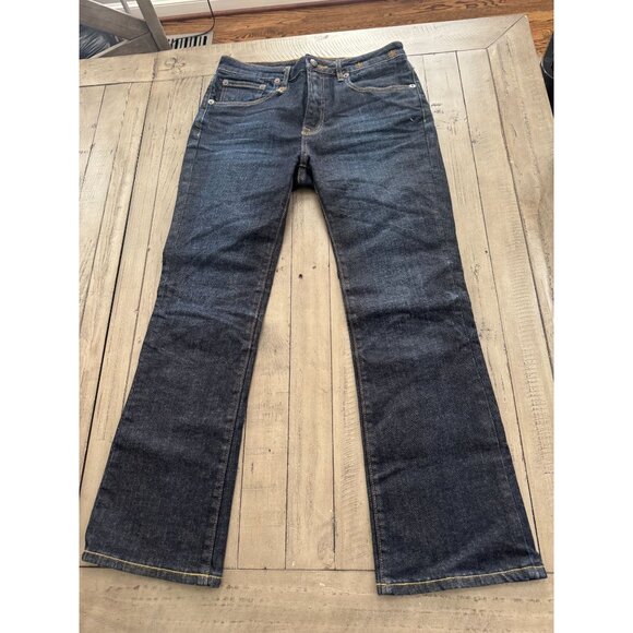 R13 Kick Fit Avery Indigo High Rise Crop Flare Jeans Size 27 - Picture 2 of 3